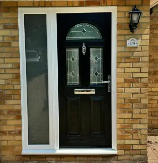 Black Composite front door #fpjcarpentry #compositefrontdoor