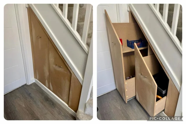 Under stairs pull out drawers ready for painting #fpjcarpentry