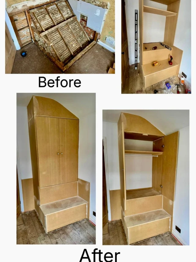 Be-spoke wardrobe over stairs #fpjcarpentry